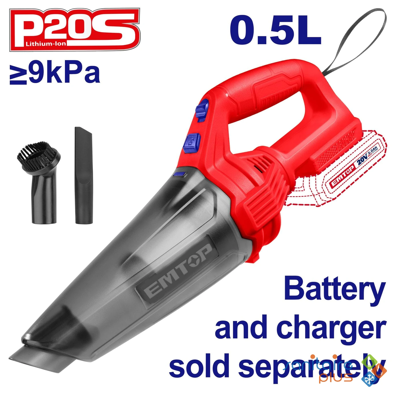 Aspirateur portable 20V - EMTOP — vue 1 sur 2
