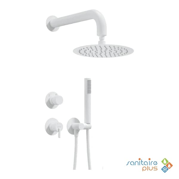 Kit Mitigeur Douche Encastré Deante Silia 250 en blanc mat