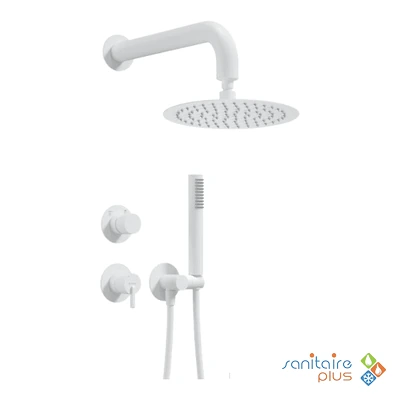 Kit Mitigeur Douche Encastré Deante Silia 250 en blanc mat