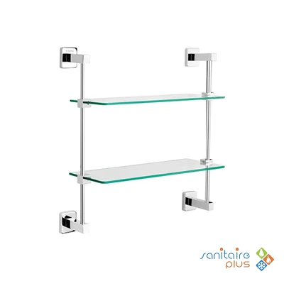 Tablette double en verre Ward
