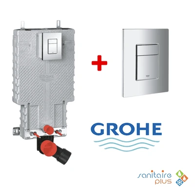 Chasse encastré + plaque de commande Chromé – GROHE