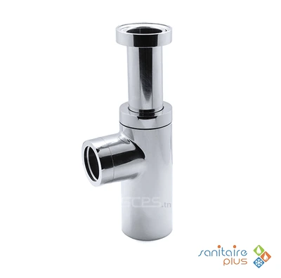 Siphon lavabo rond chromé