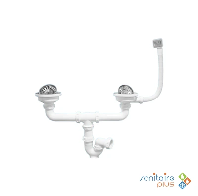 Vidage évier double Inox